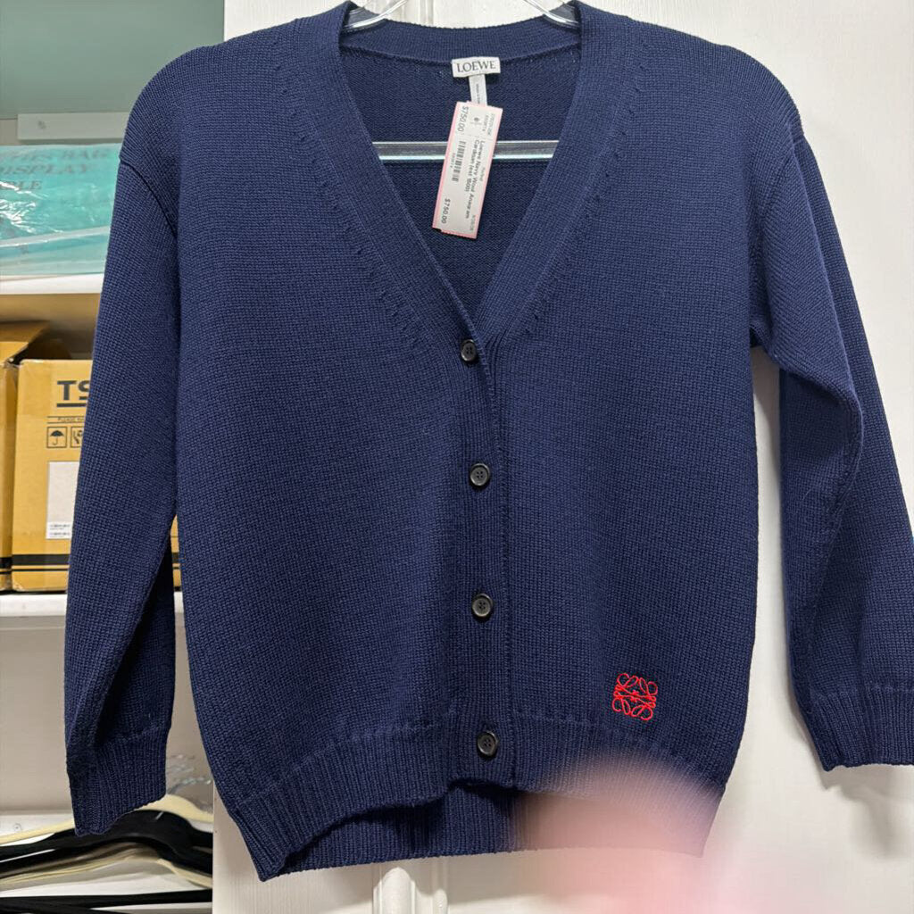 Navy Wool Anagram Cardigan (est 1500)