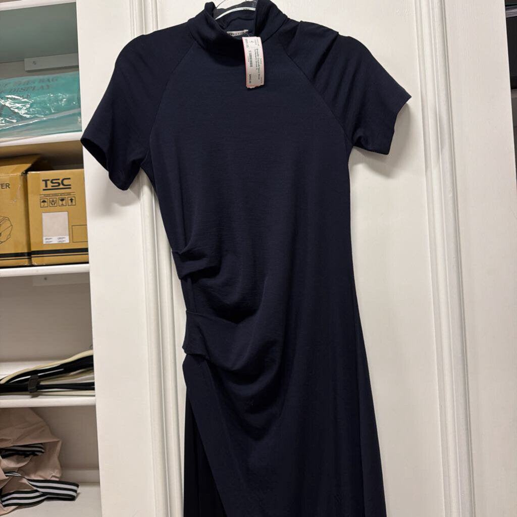 Navy Wool Turtleneck Dress