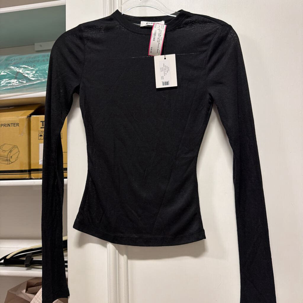 Black Poly/Rayon Sheer Top (NWT 68)