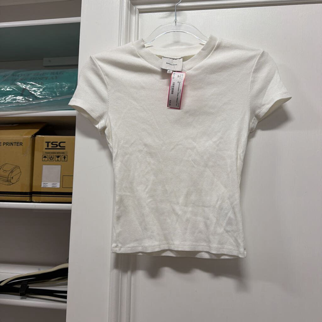 White Ribbed Tee