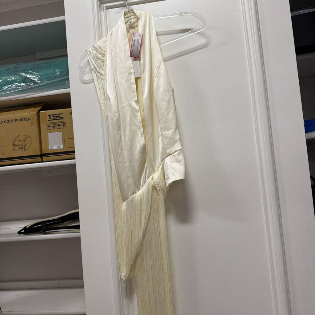 Cream Silk Tassel Top