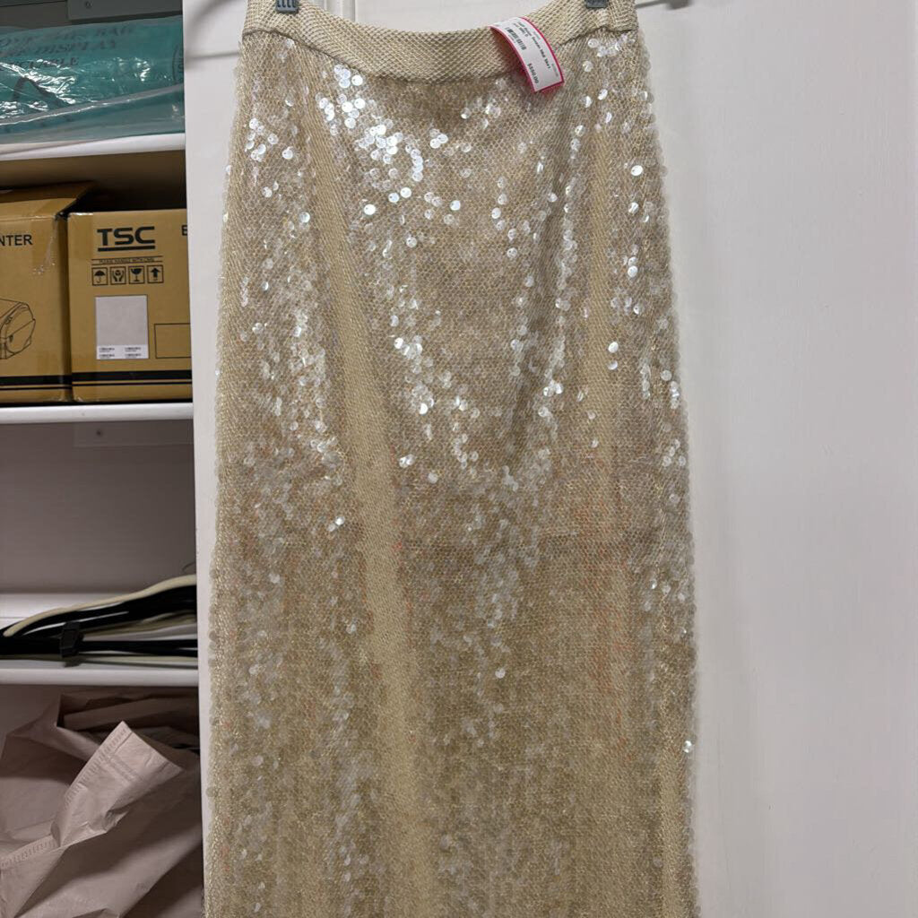 Beige Sequin Midi Skirt (est 995)
