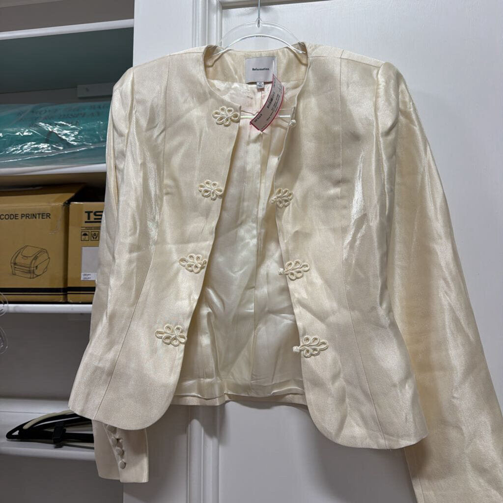 Cream Poly Blazer (348)