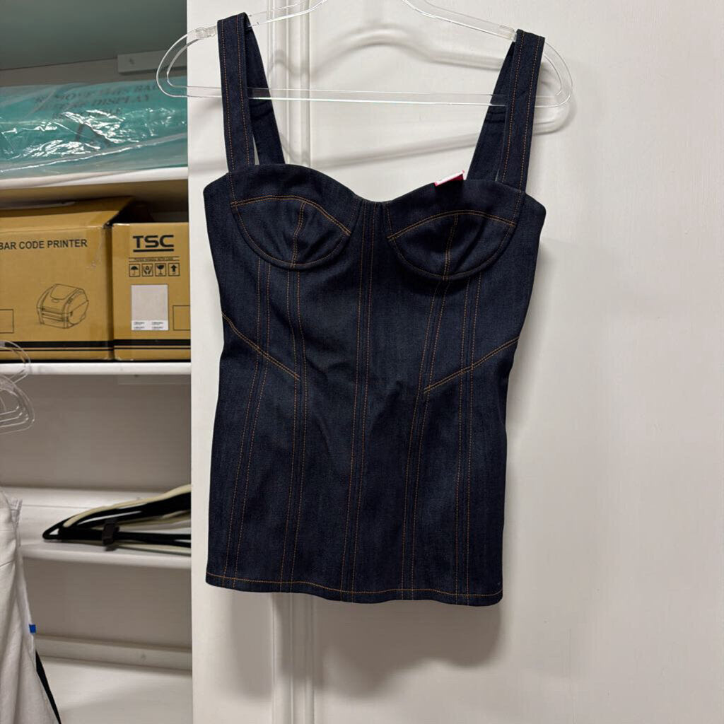 Indigo Denim Bustier Top (est 325)