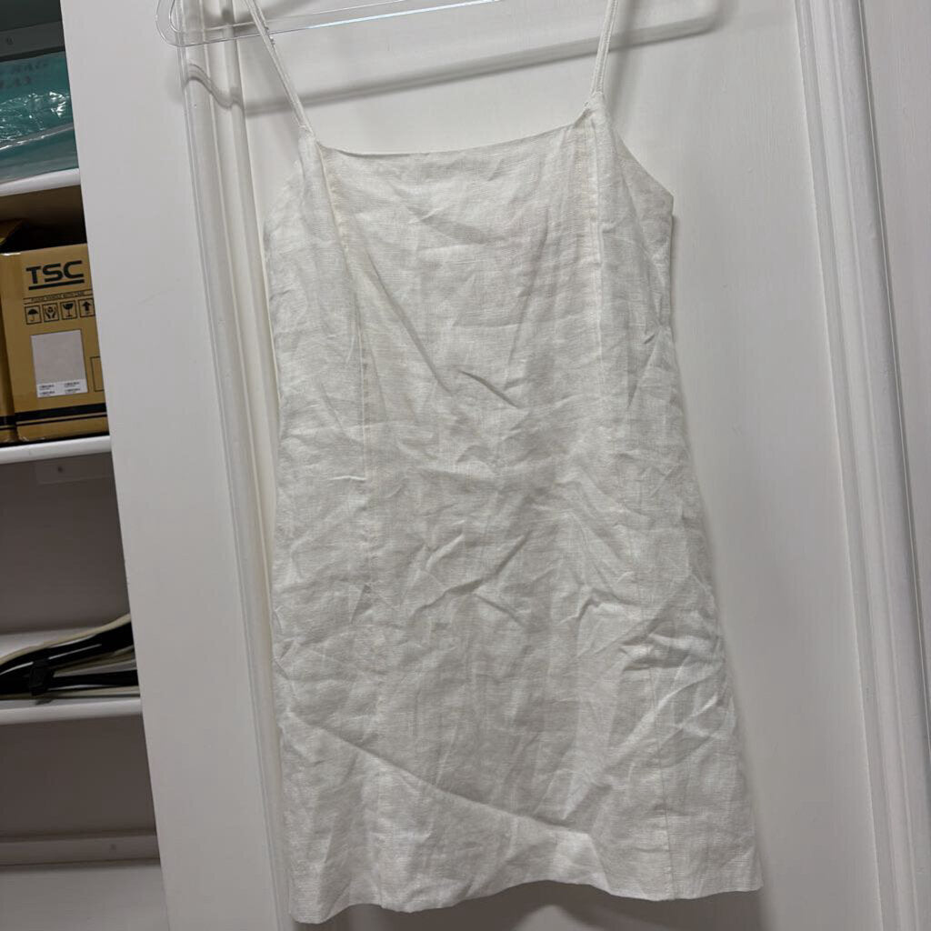 White Linen Mini Dress