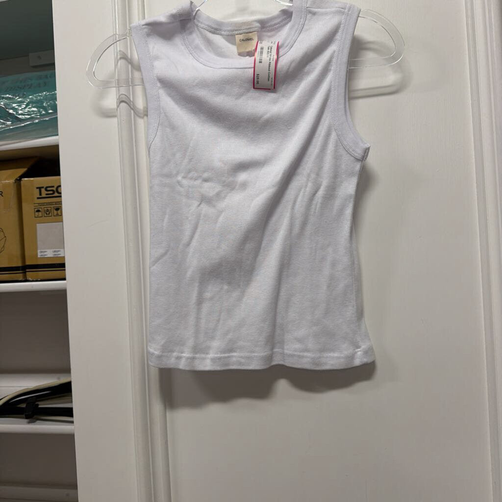 White Ribbed Cotton Tank (52)
