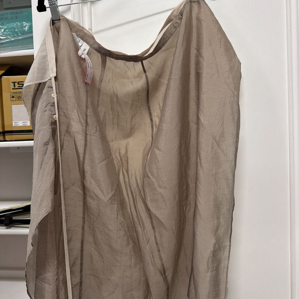 Taupe Poly Wrap Skirt