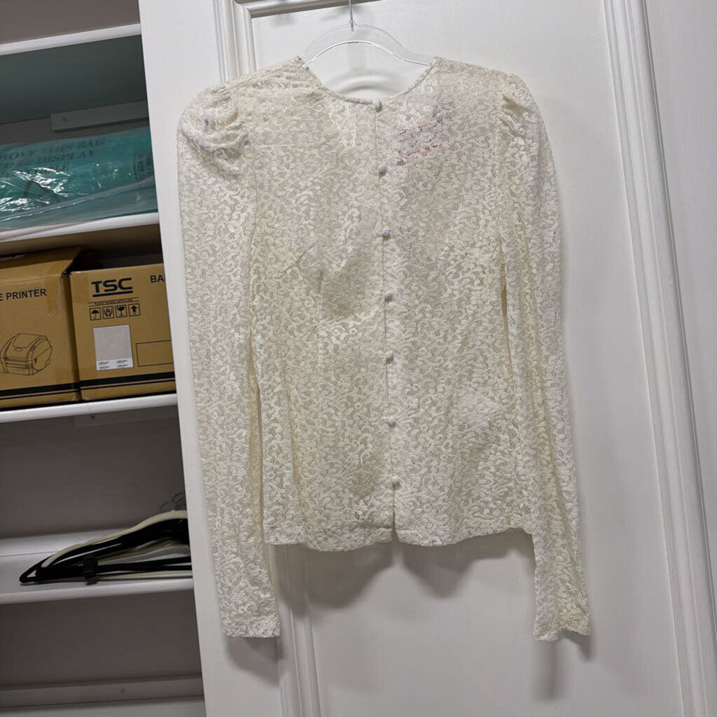 White Velvet Lace LS Top (est 495)