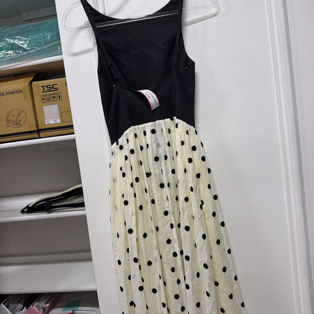 White/Black Polka Dot Nylon/Cotton Dress (440)