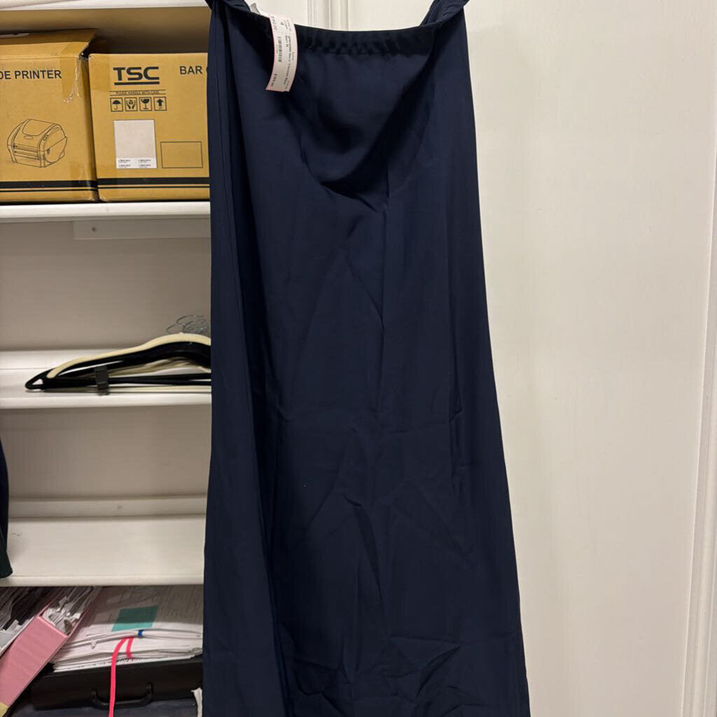 Navy Viscose Maxi Skirt