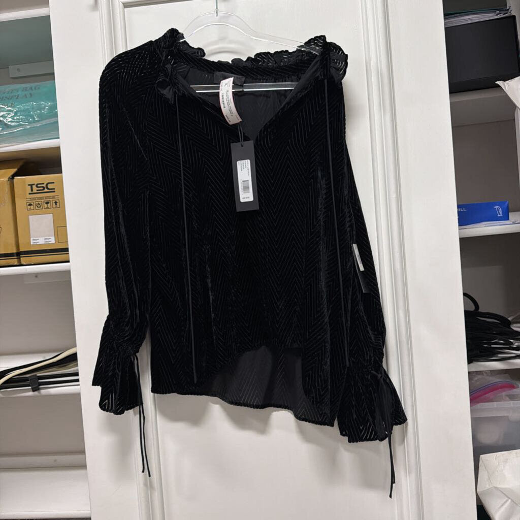 Black Chevron Velvet Top (NWT $1050)