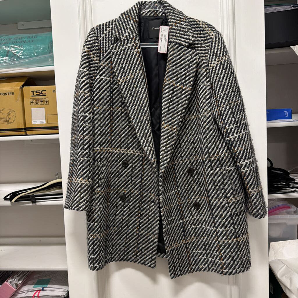 B&W Wool Blend Tweed Coat
