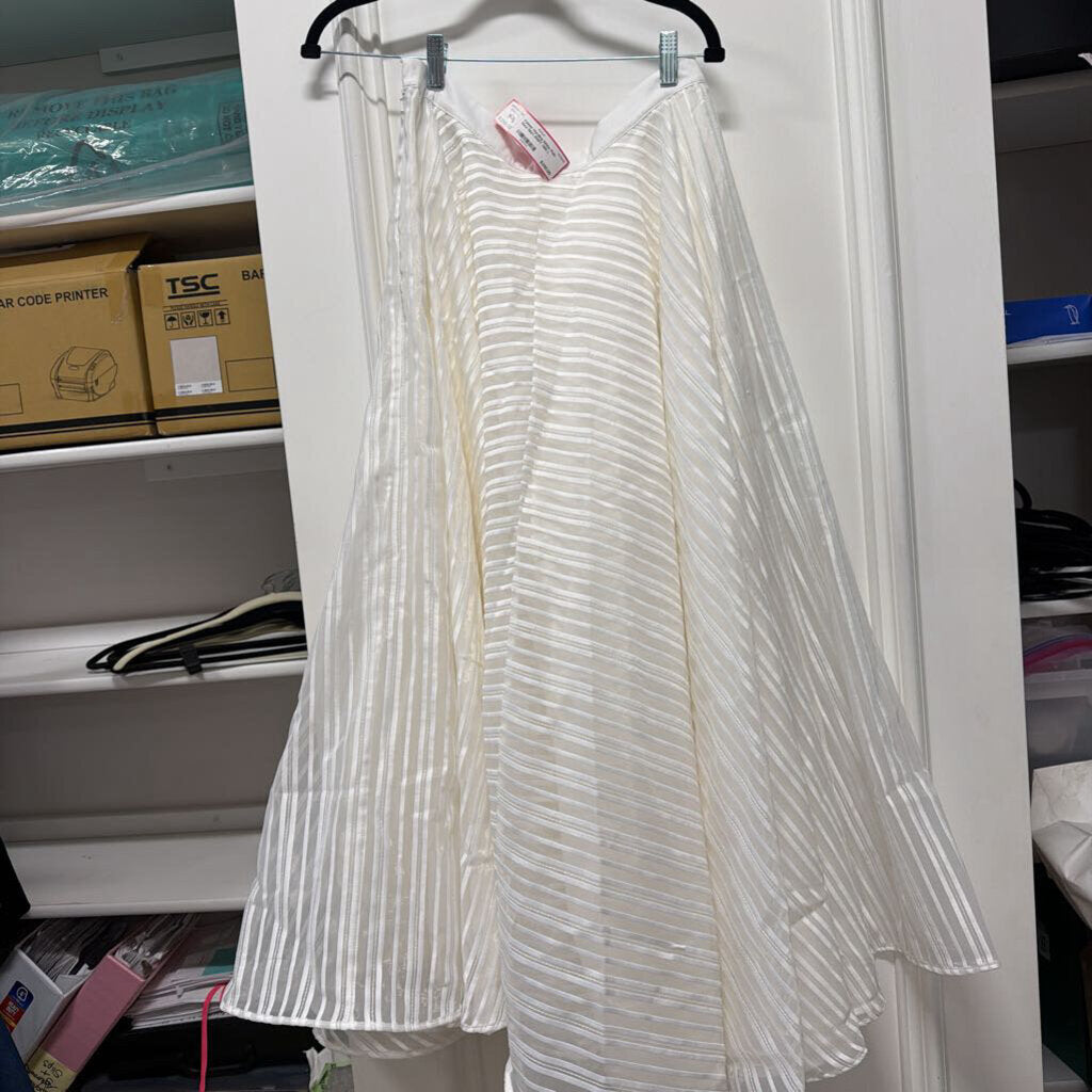 White Poly Maxi Skirt (NWT 768)