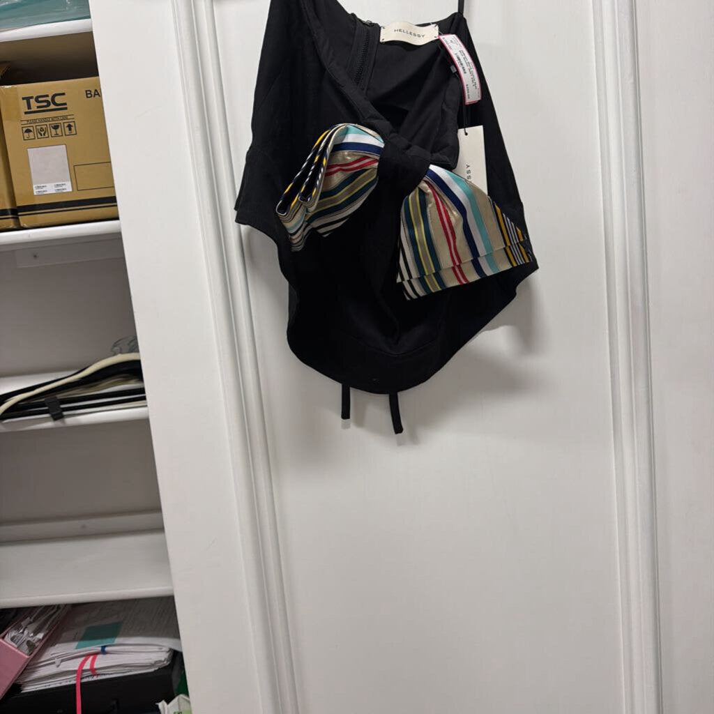 Black Cotton Multi Bow Bustier (NWT 610)