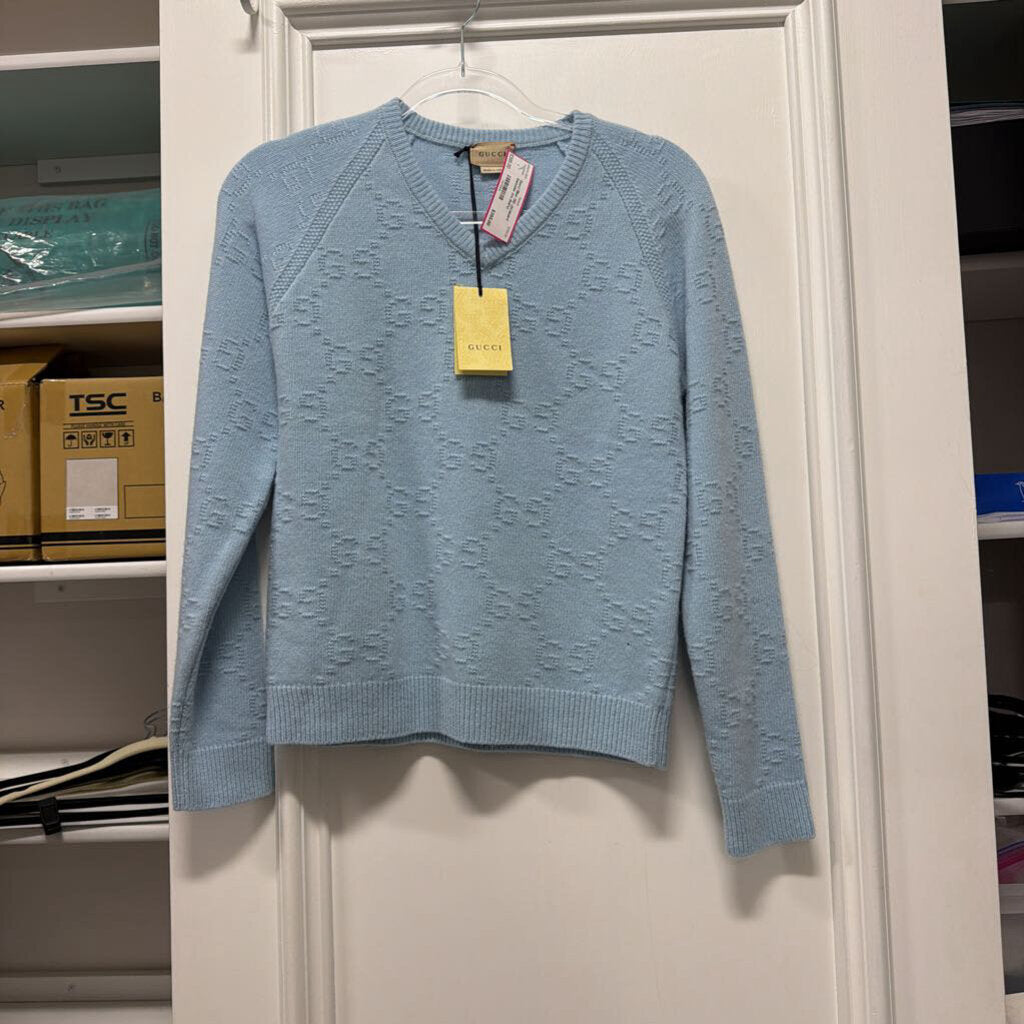 Blue GG Jacquard Sweater