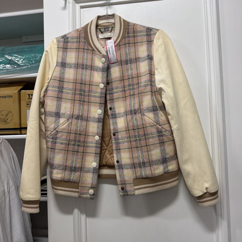 2016 Plaid Bomber Varsity Jacket