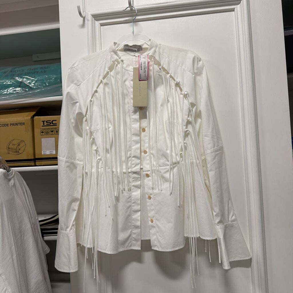 White Cotton Fringe Top (NWT)