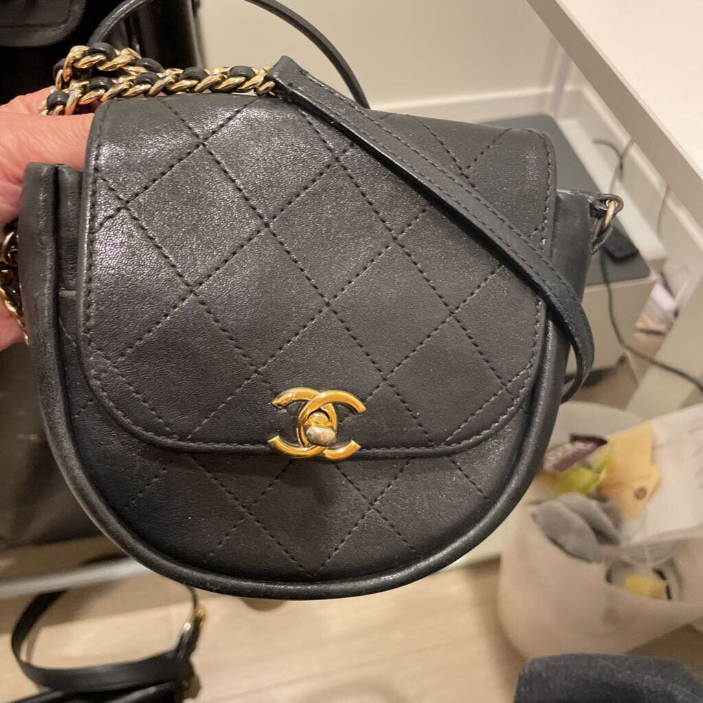 Black Quilted Crossbody Bag