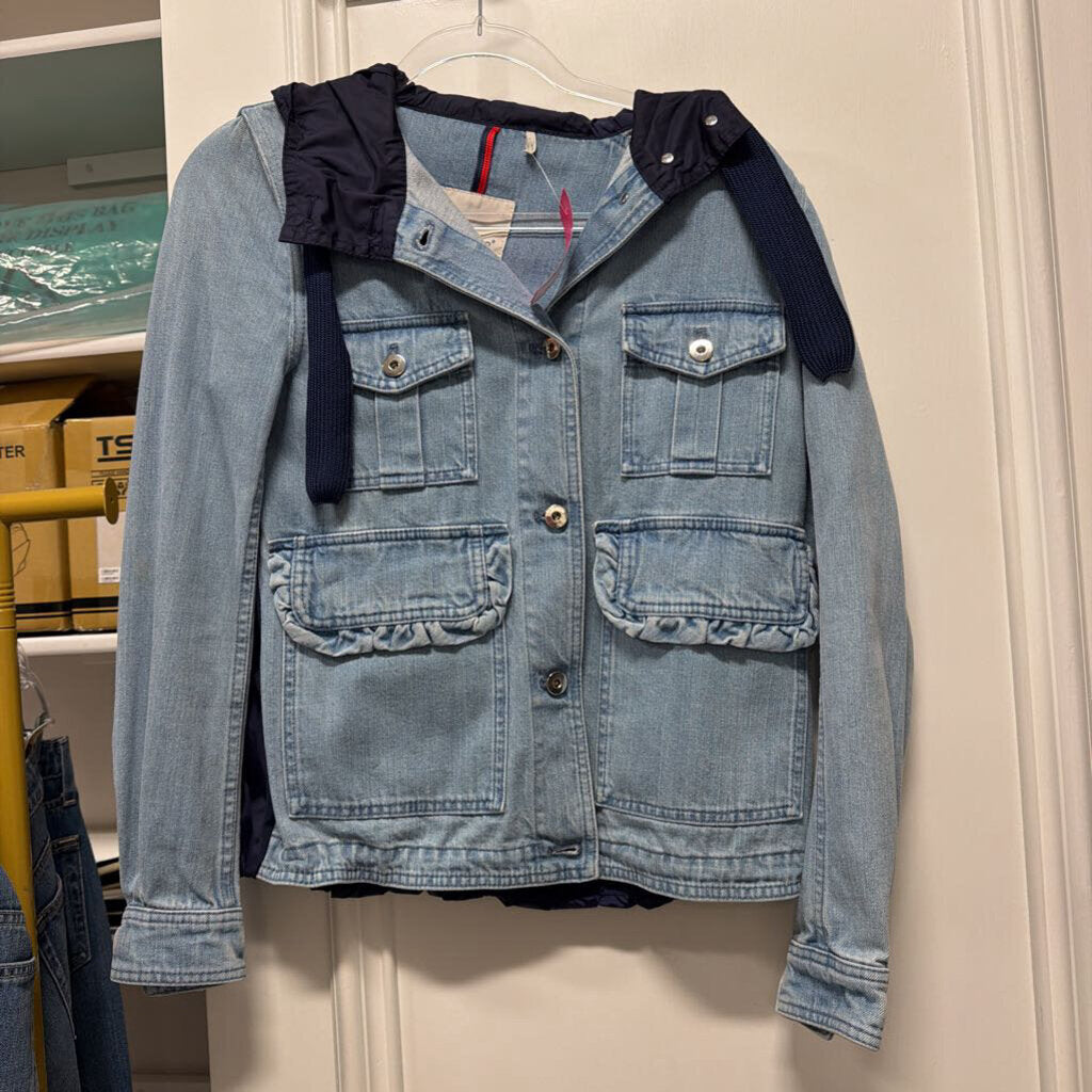 Blue Denim Hooded Jacket