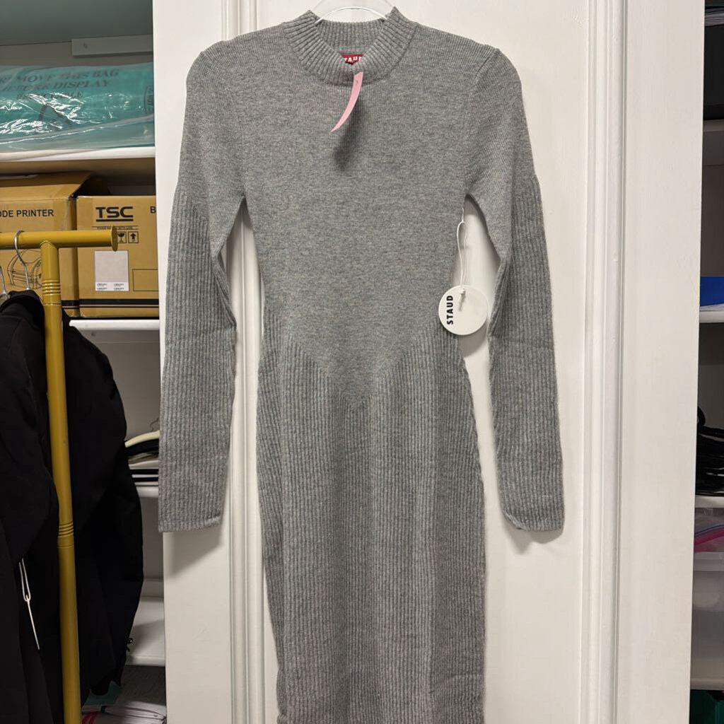 Grey Wool/Nylon Knit Maxi Dress (NWT295)