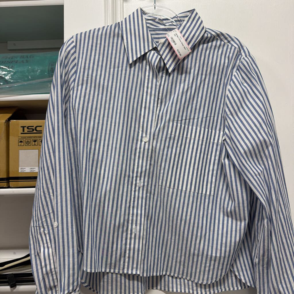 Blue Cotton Stripe Shirt
