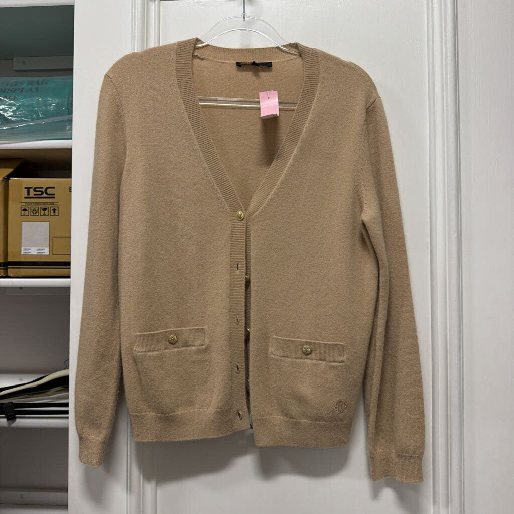 Brown Cashmere Cardigan Sweater