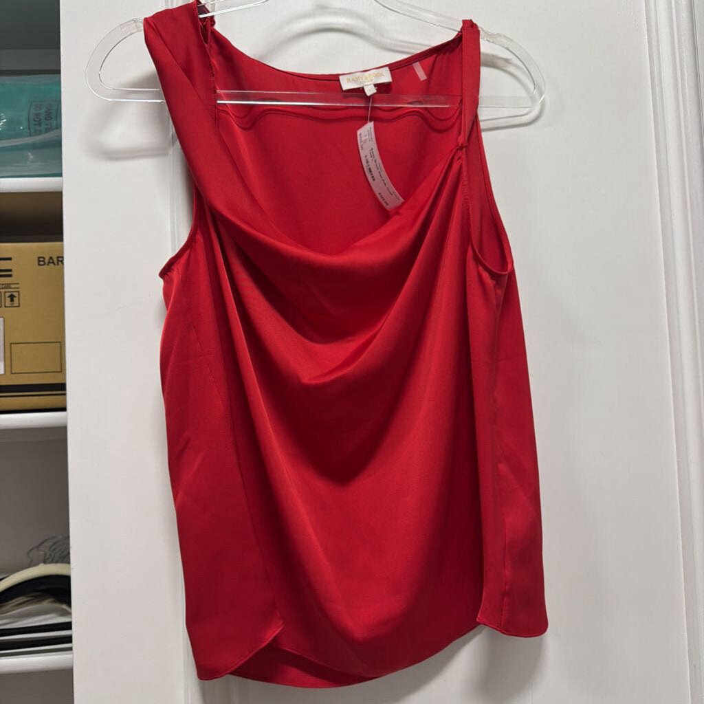 Red Poly Cowl Tank
