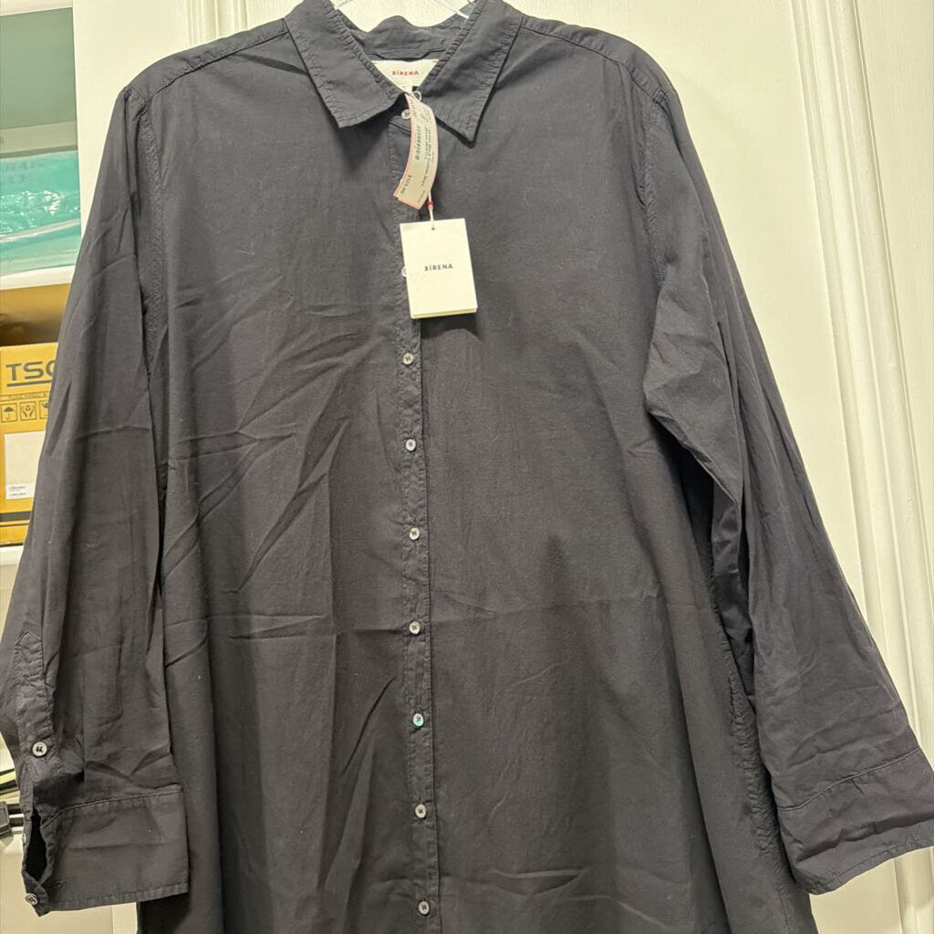Black Cotton Shirt Dress (NWT)