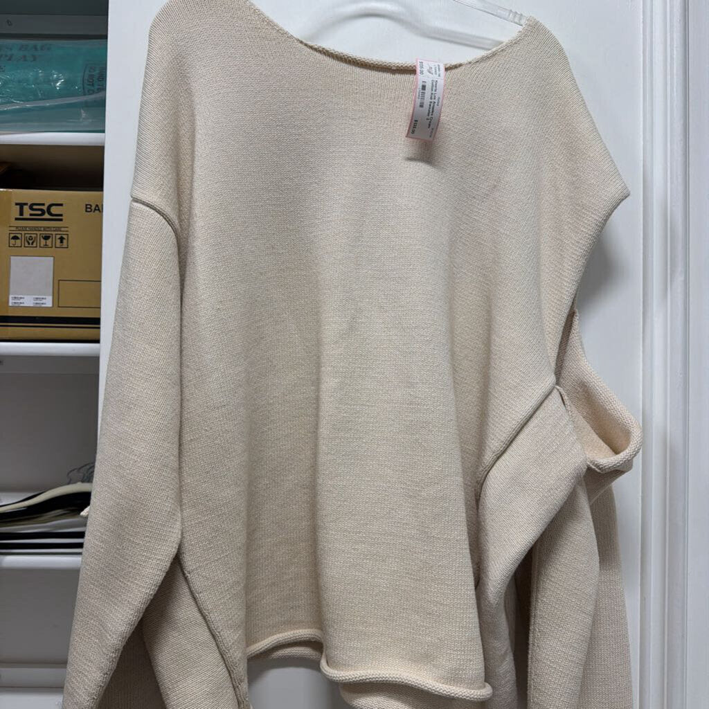 Cream Cotton Knit Sweater