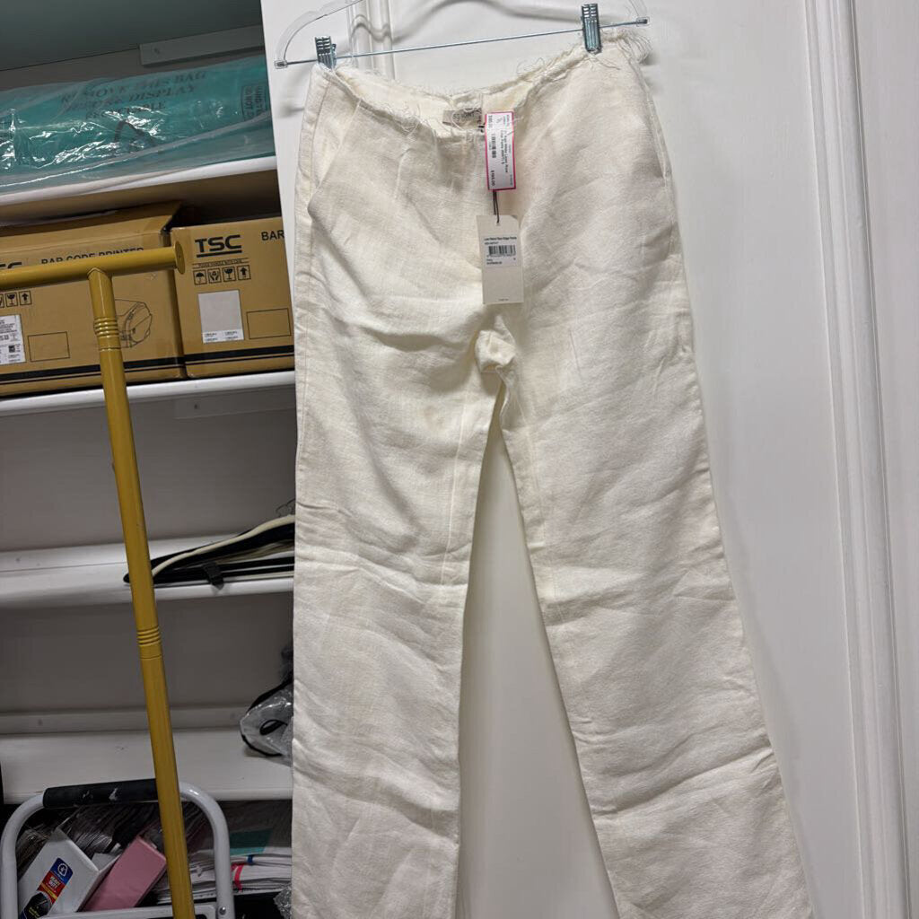 White Linen Raw Edge Pants (NWT)