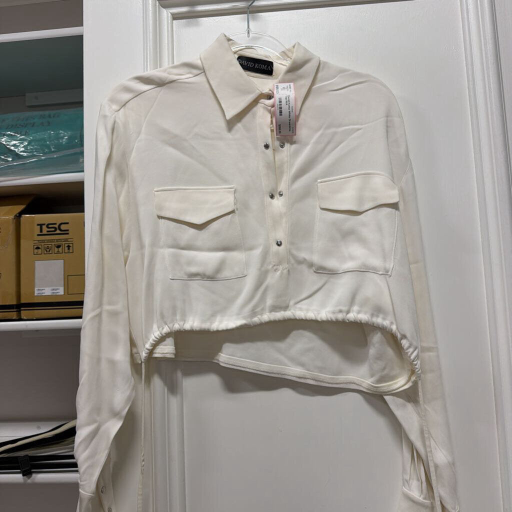 White Drawstring Top
