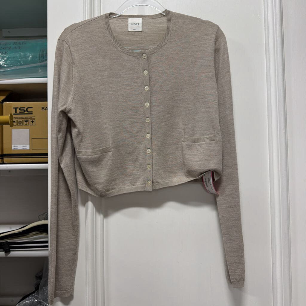 Taupe Cardigan Sweater