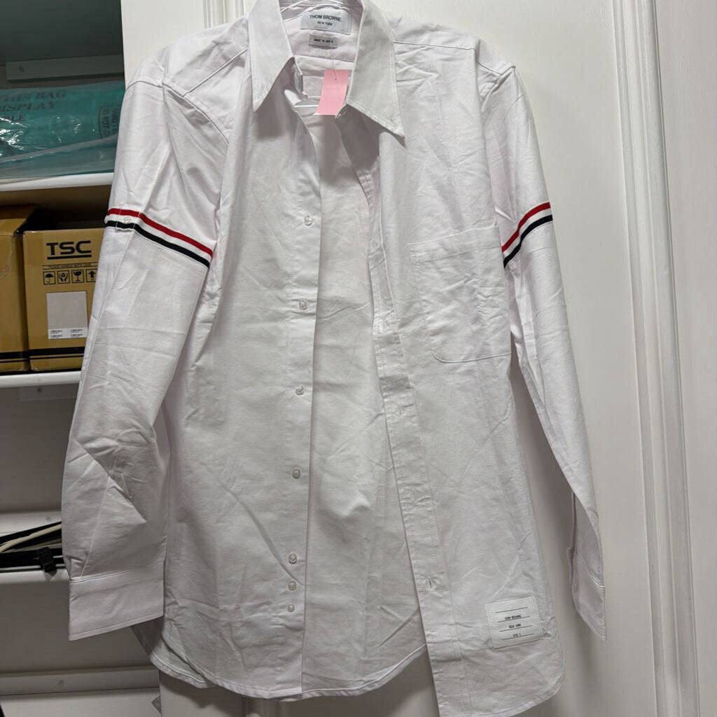 White Cotton Button Up Top