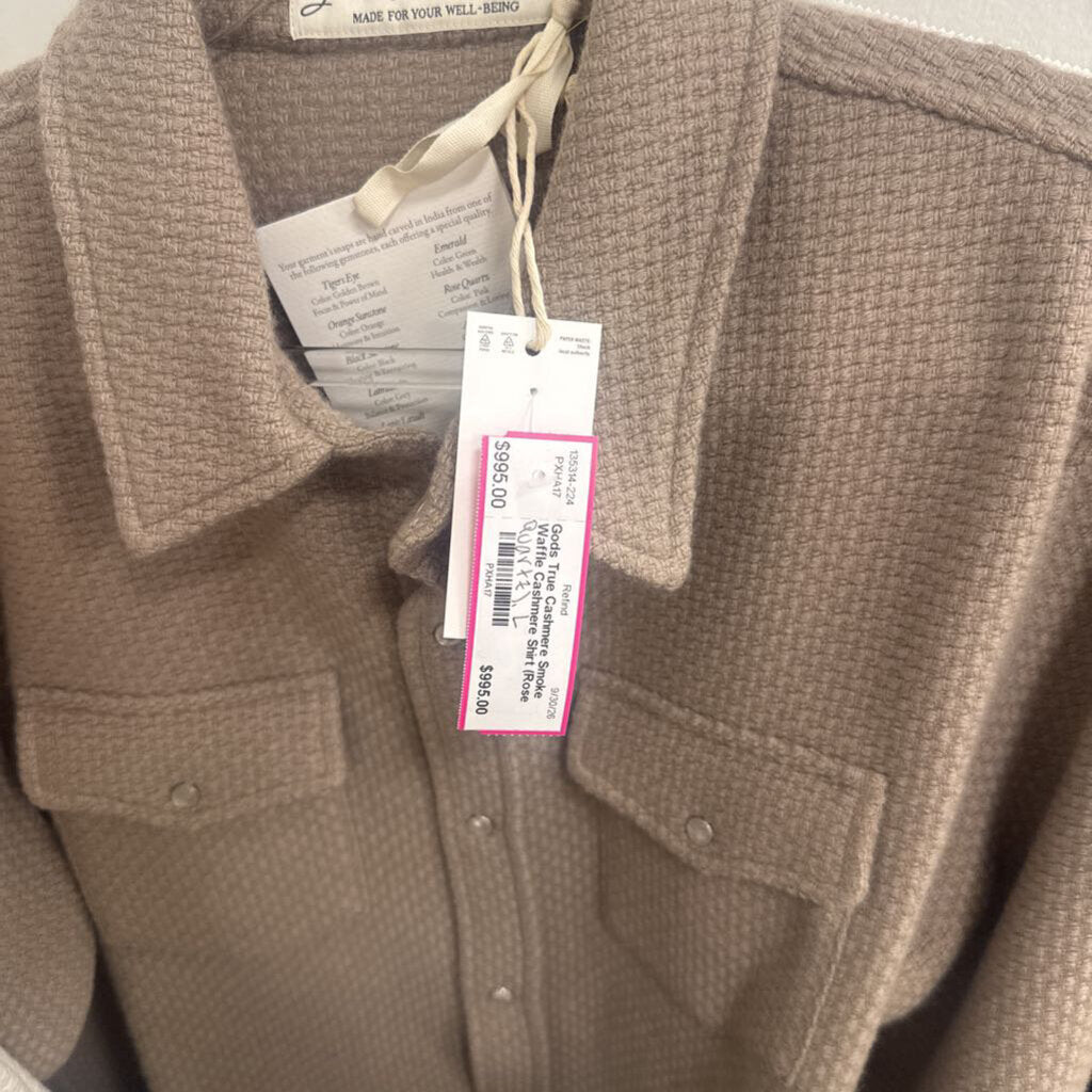 Smoke Waffle Cashmere Shirt (Rose Quartz)