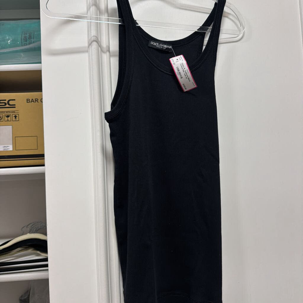Black Cotton Rib Tank