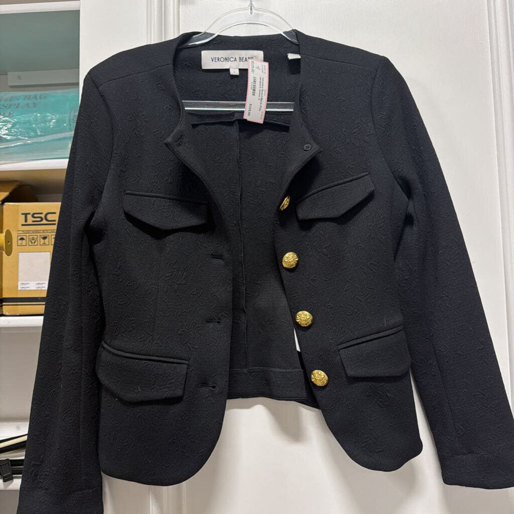 Black Poly Jacquard Jacket