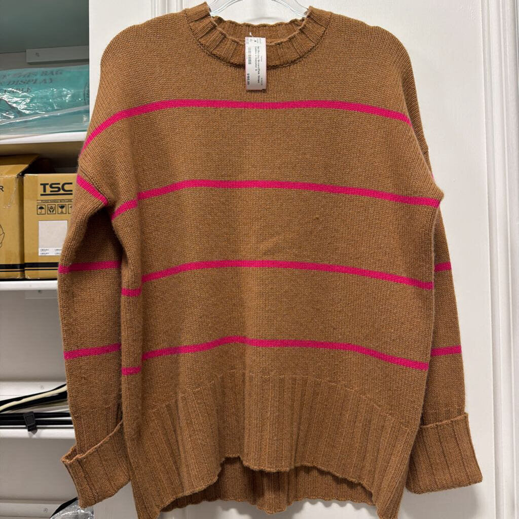 Brown/Pink Stripe Cashmere Sweater