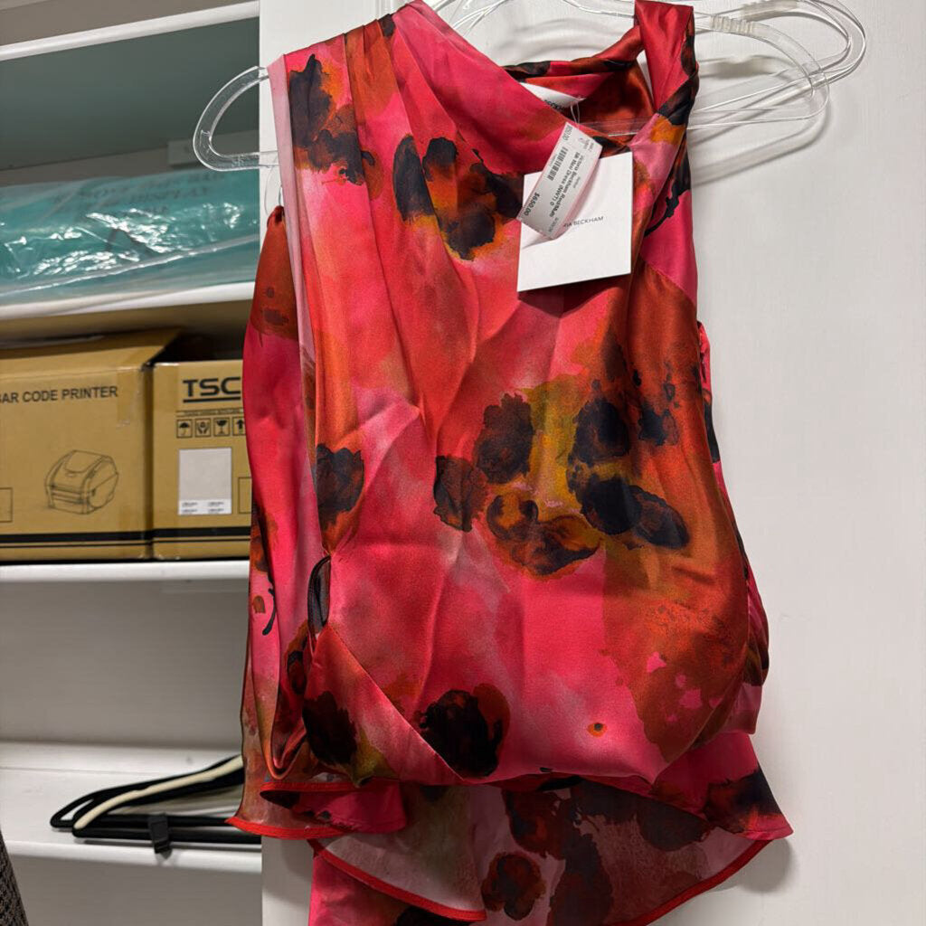 Red/Multi Silk Maxi Dress (NWT)