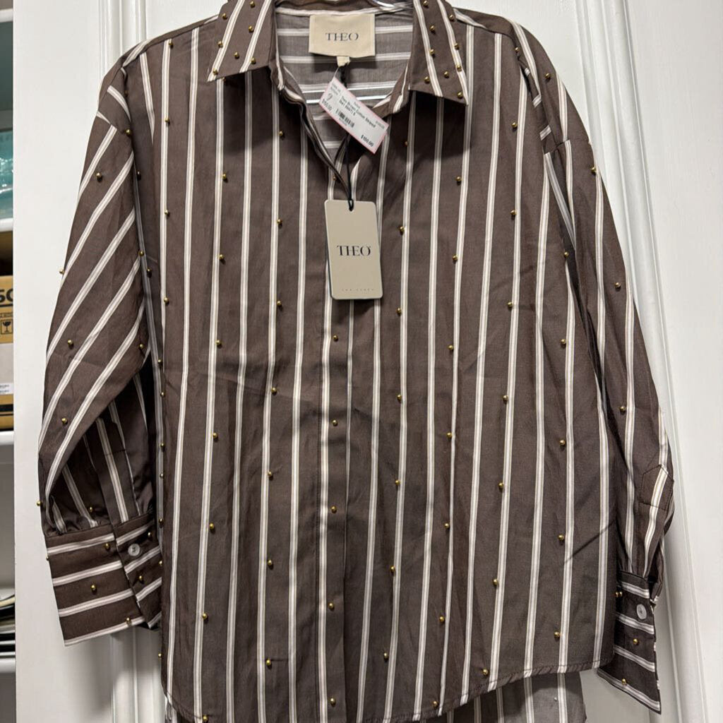 Brown Cotton Striped Shirt (NWT)