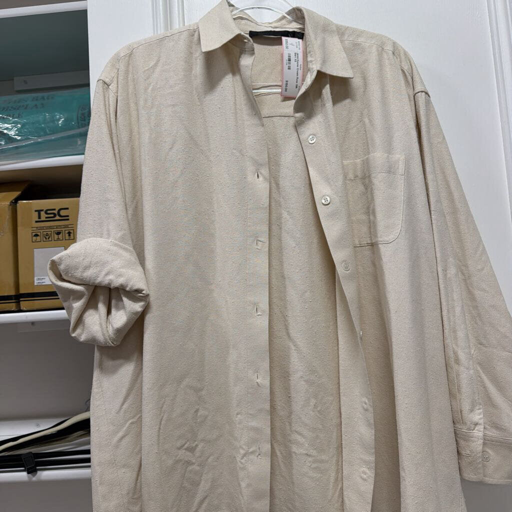 Cream Raw Silk Shirt