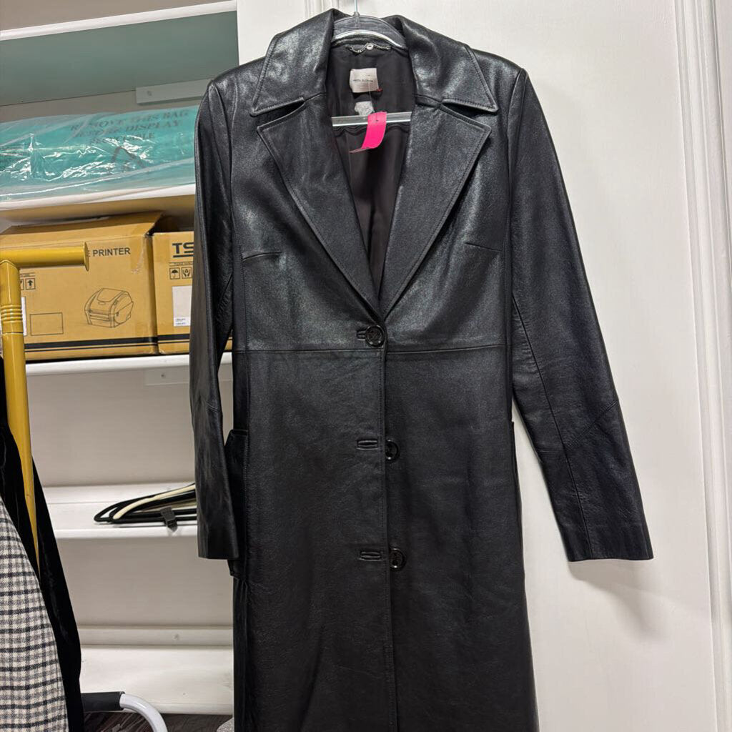 Black Leather Trench Coat (as is no insert 5000)