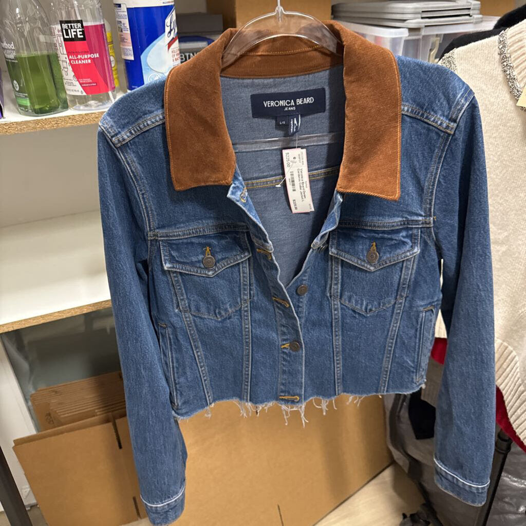 Denim Corduroy Collar Jacket