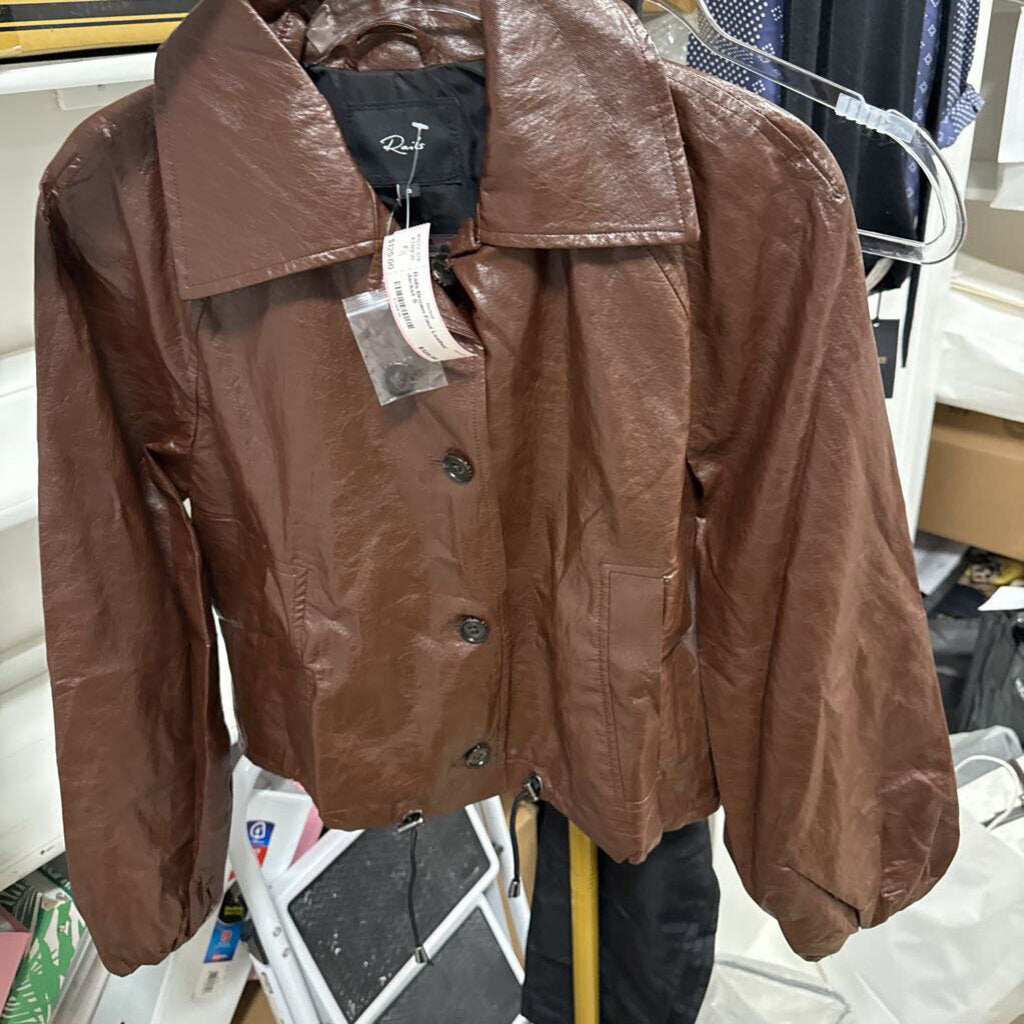 Brown Faux Leather Jacket