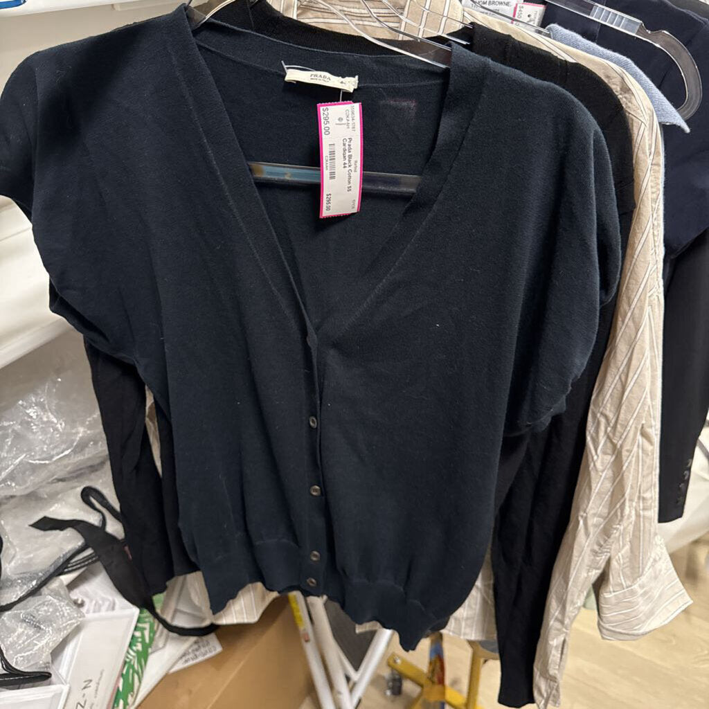 Black Cotton SS Cardigan