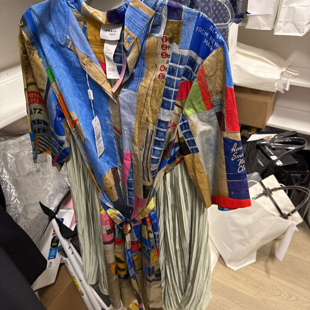Multi Cotton NYC Print Shirt Dress (NWT)