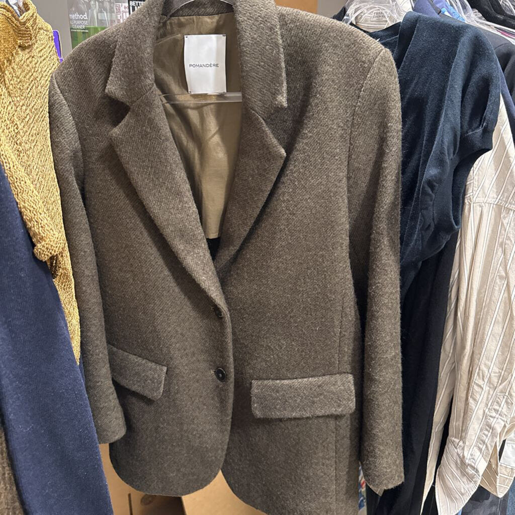 Brown Wool Blend Blazer