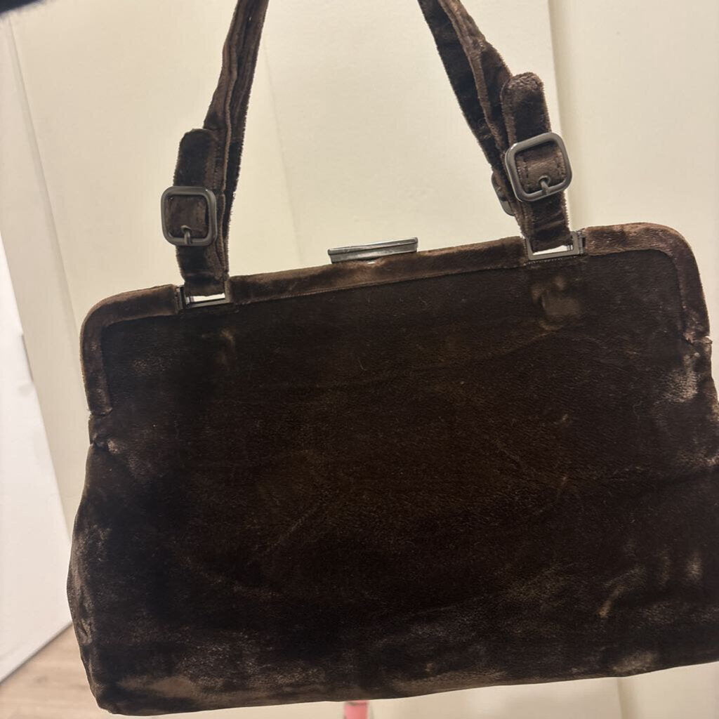 Brown Velvet Shoulder Bag