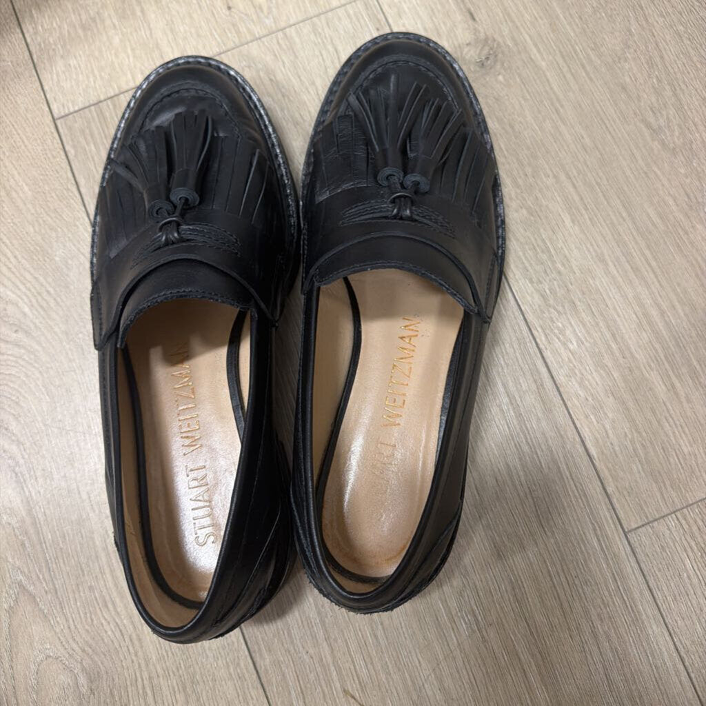 Black Leather Tassel Loafer