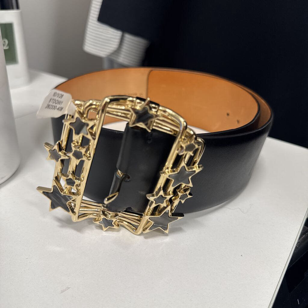 Elie Saab Black Leather Belt