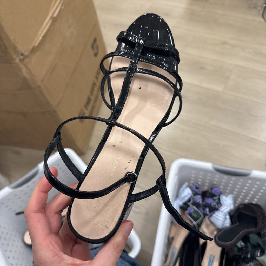Loeffler Randall Black Patent Block Heel Sandal